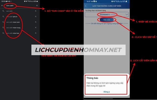 Tra cứu lịch cúp điện Lạng Sơn trên App
